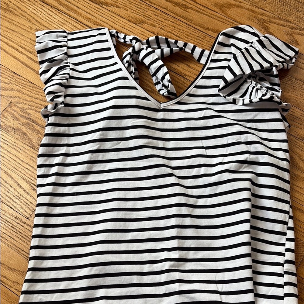Striped Black and White Women's Top